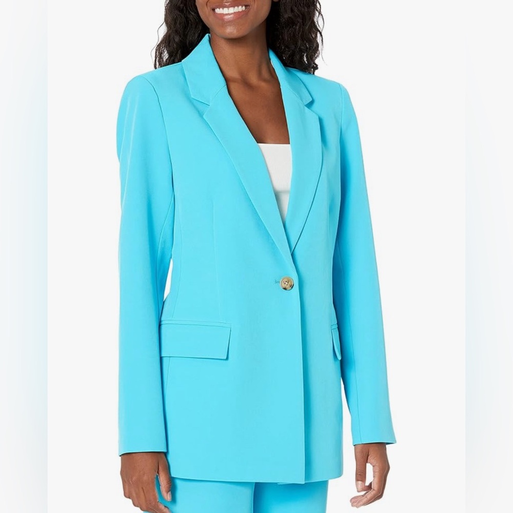 NWT The Drop Women‘s Blake Long Blazer Small Teal Ocean Blue